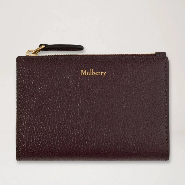 Mulberry Continental Bifold Zipped Wallet Oxblood – plånbok med dragkedja i tvådelat utförande Oxblood – RL8045/205K195