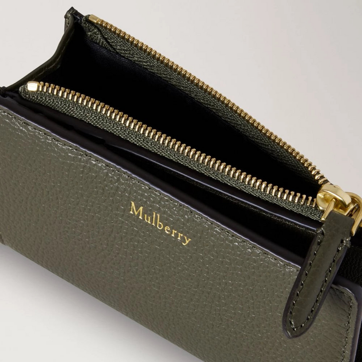 Mulberry Continental Bifold Zipped Wallet Juniper Green Small Classic Grain – produktbild 2