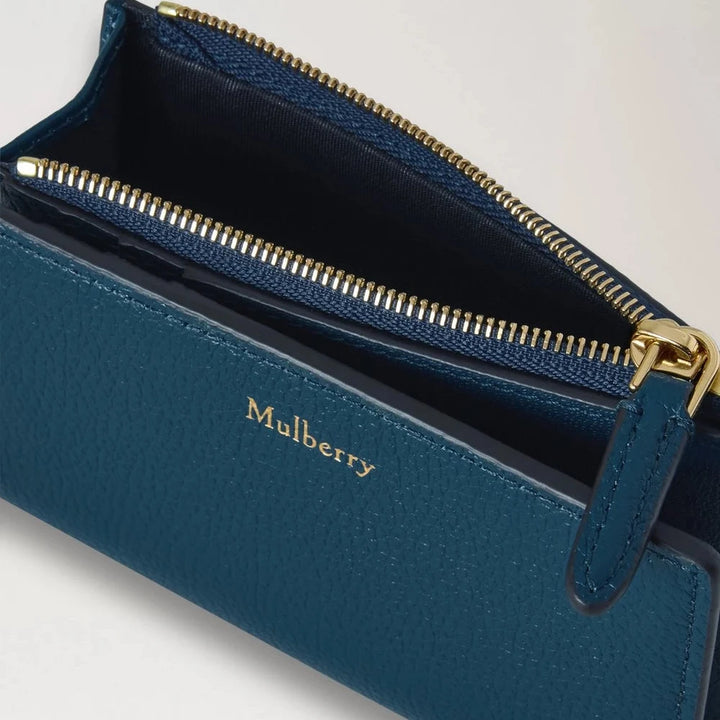Mulberry Continental Bifold Zipped Wallet Ut ur det blå Small Classic Grain 