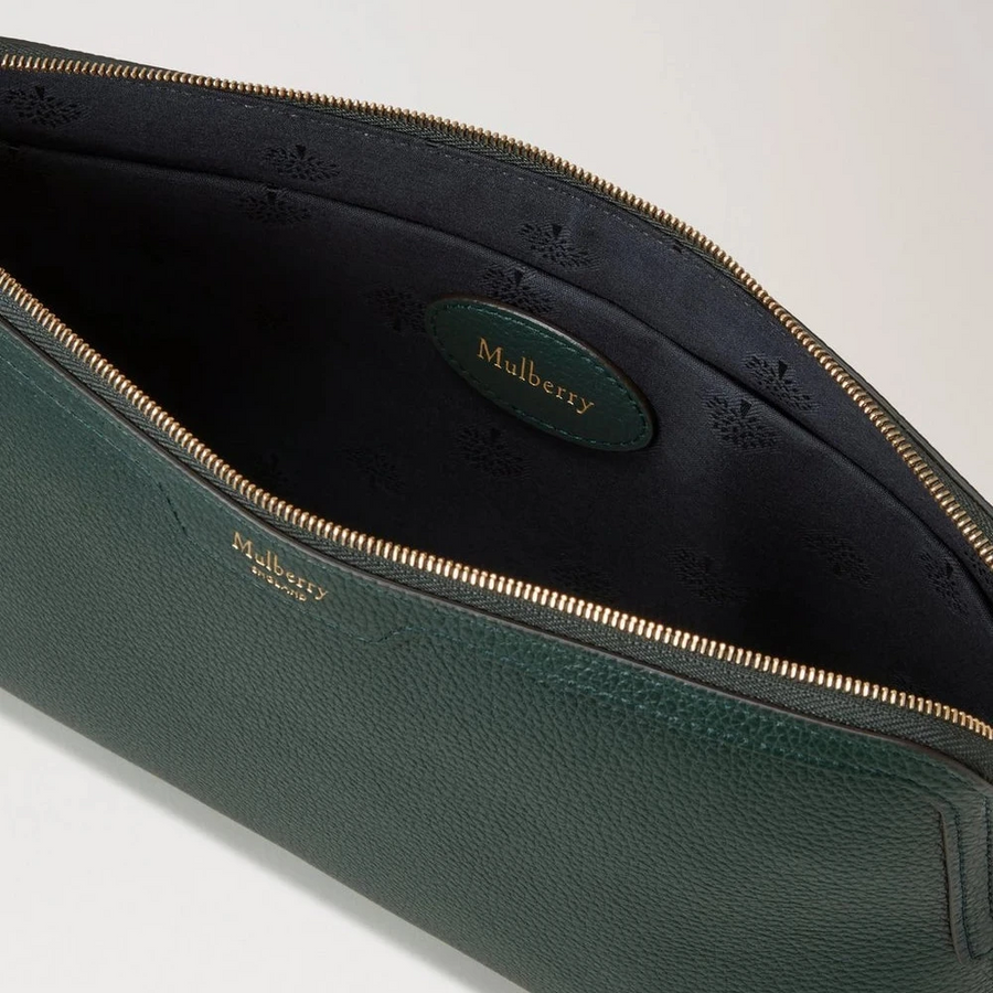 Mulberry Medium kosmetisk påse Mulberry Grön liten klassisk korn