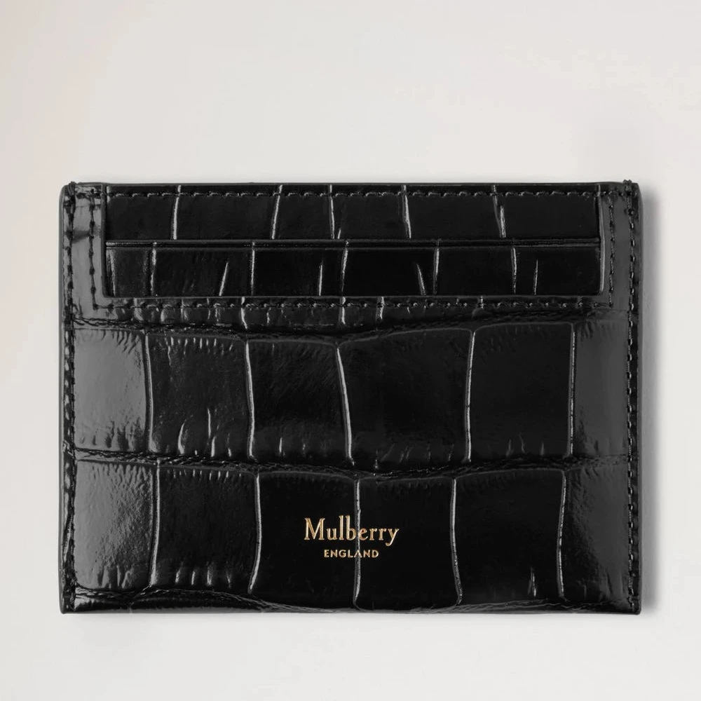 Mulberry Kreditkortsslip Black Shiny Small Croc