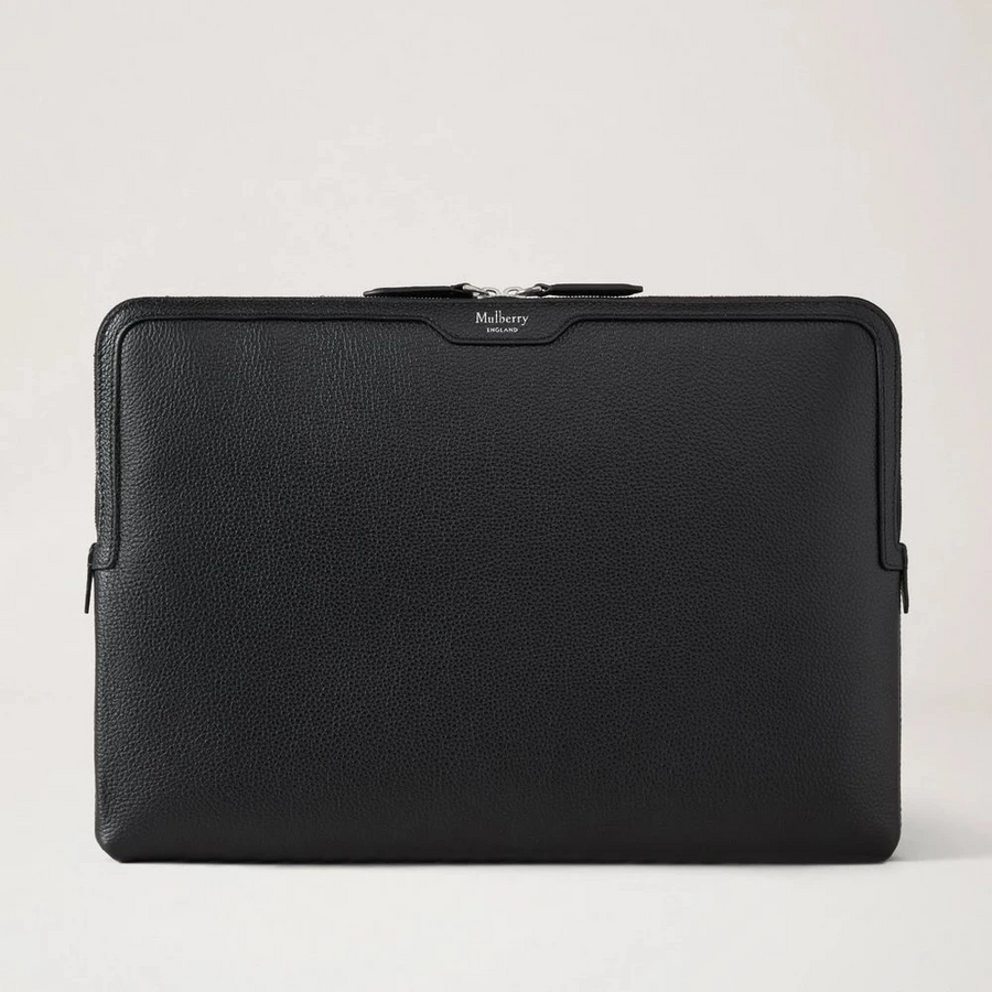 Mulberry Laptop Case Black Small Classic Grain