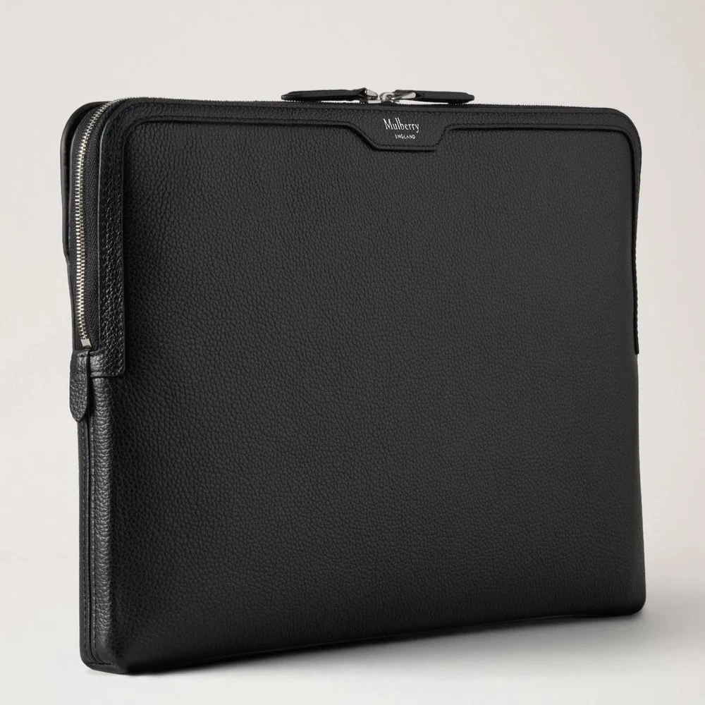 Mulberry Bärbar datorfodral svart liten klassisk korn
