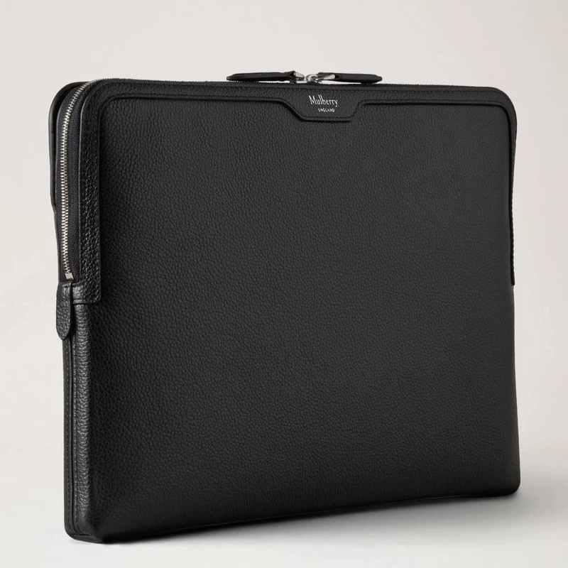 Mulberry Bärbar datorfodral svart liten klassisk korn