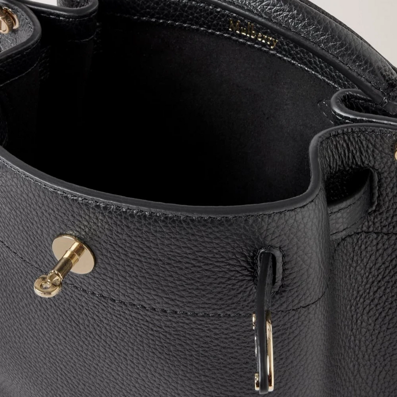 Mulberry Mini Islington Bucket Small Classic Grain Black