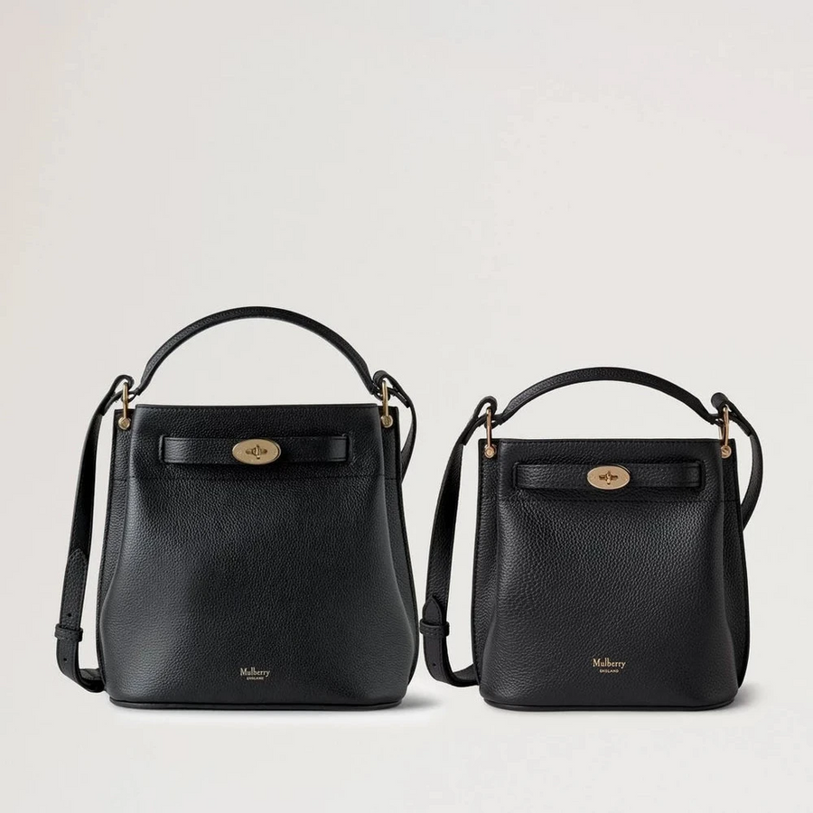 Mulberry Mini Islington Bucket Small Classic Grain Black