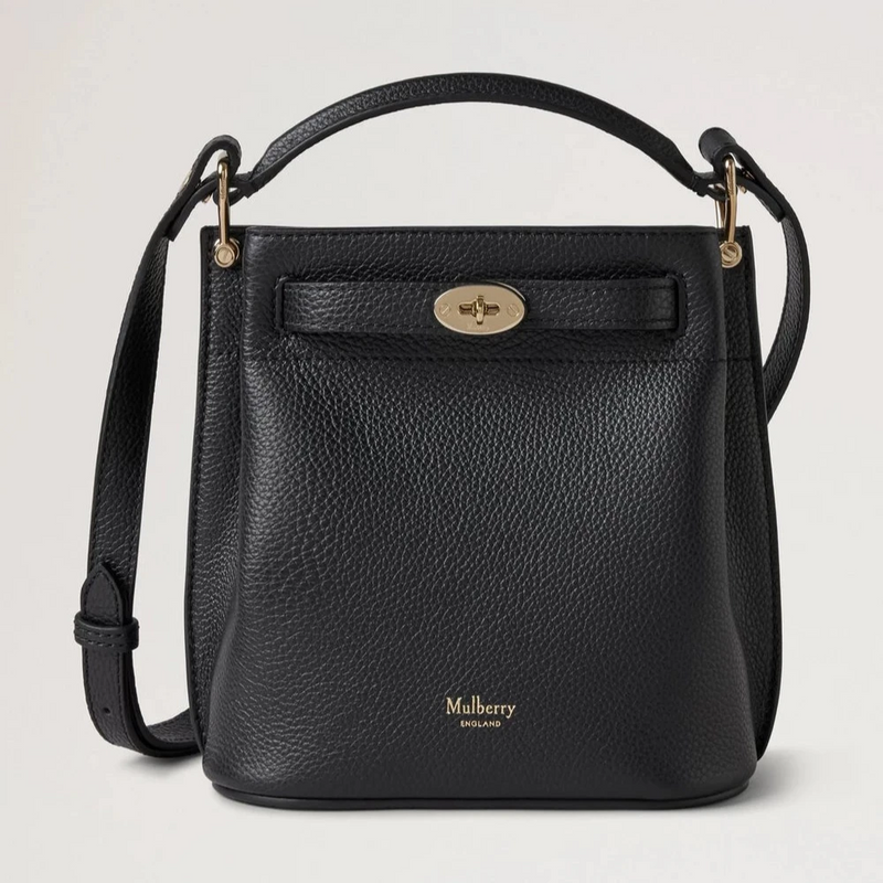 Mulberry Mini Islington Bucket Small Classic Grain Black