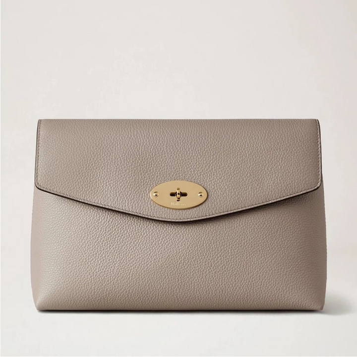 Mulberry Stor Darley kosmetikpung Cashmere Taupe Small Classic Grain 