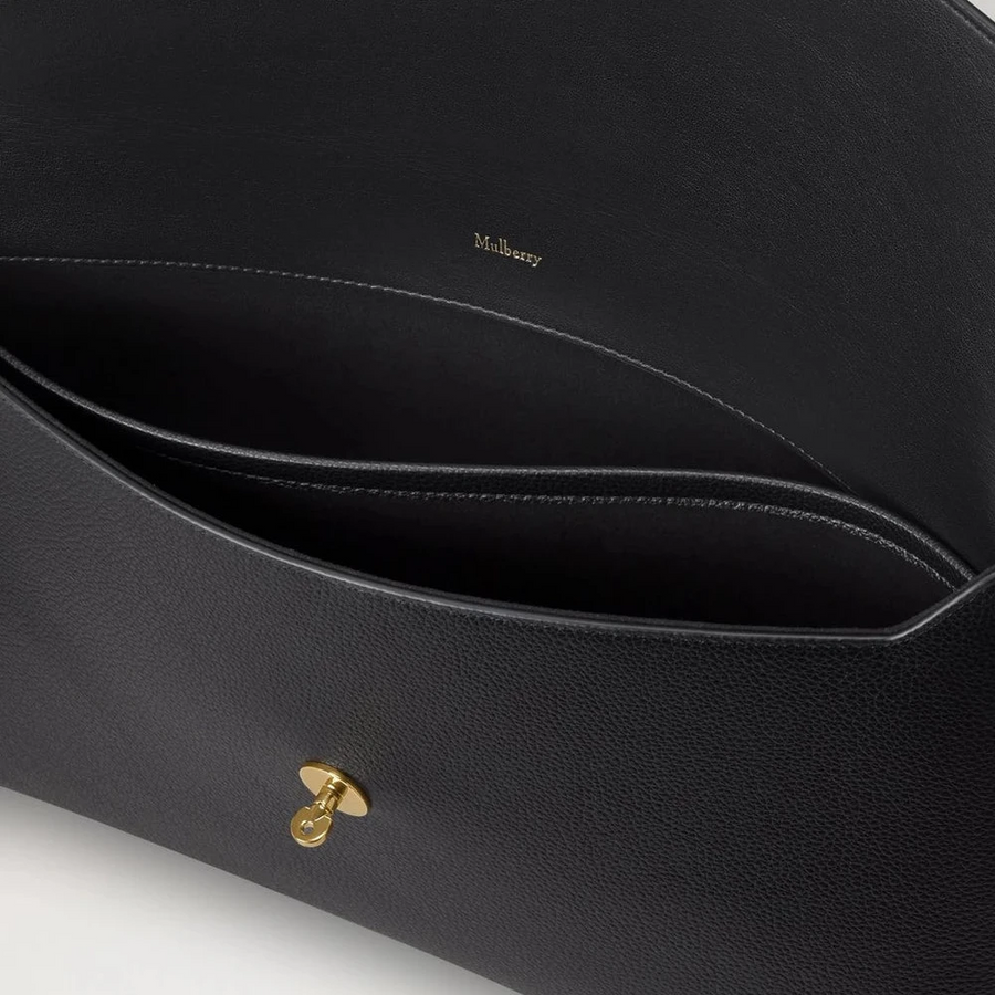 Mulberry Darley Envelope Pouch Black Small Classic Grain