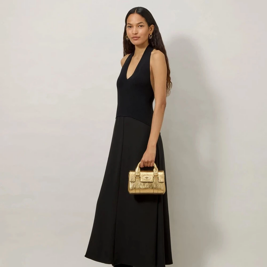 Mulberry Mini arv Bayswater Metalliskt Somerset Gold