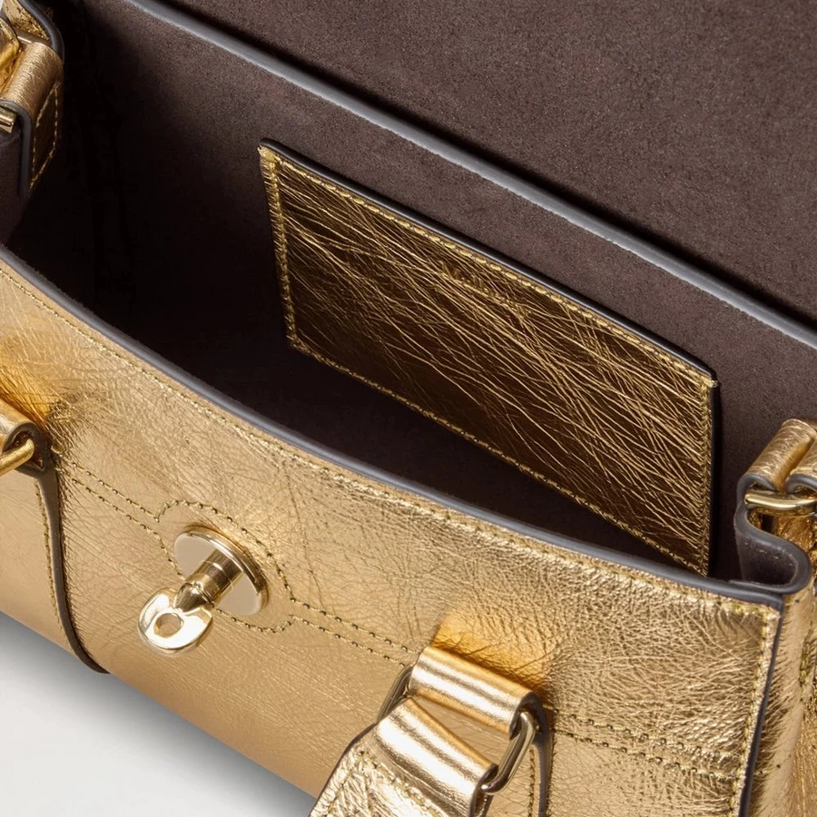 Mulberry Mini arv Bayswater Metalliskt Somerset Gold