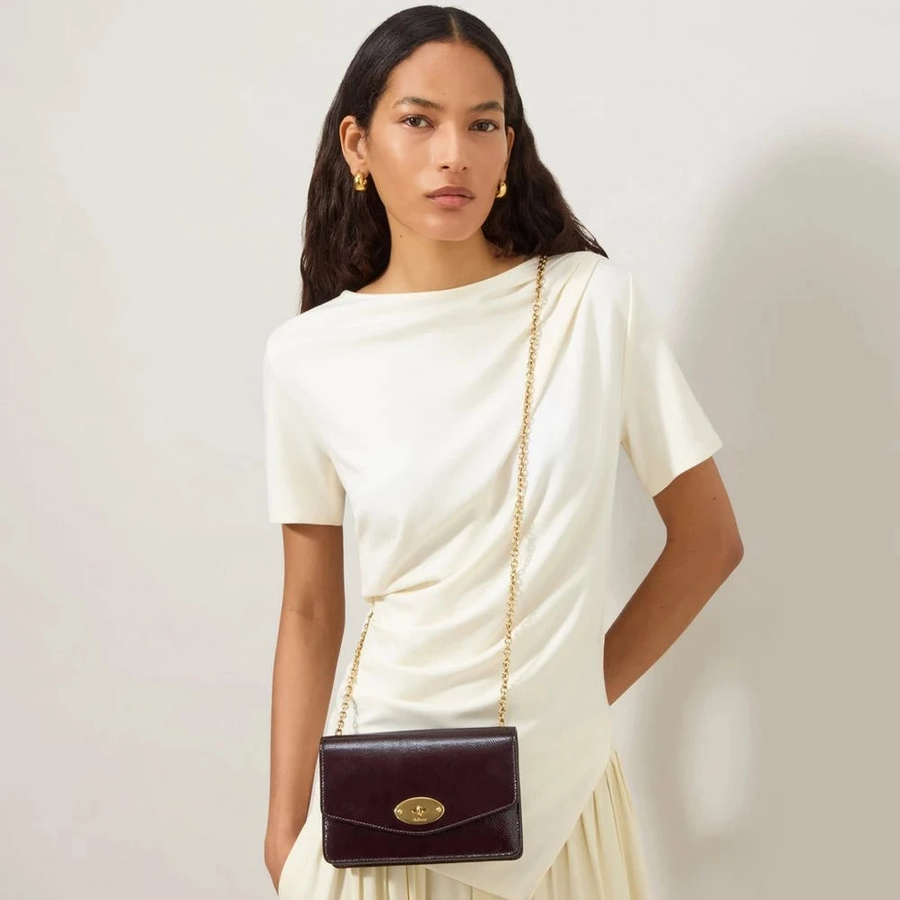 Mulberry Liten Darley Djupt auberginepatent