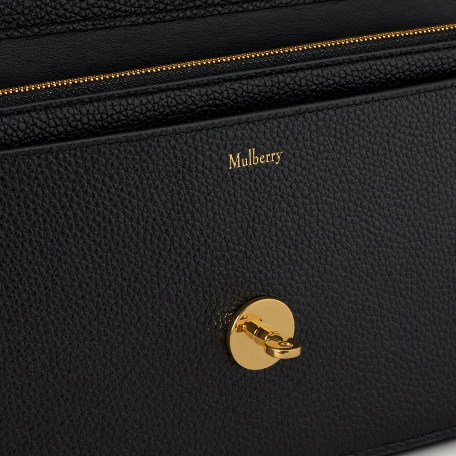 Mulberry Darley Clutch Small Classic Grain Black
