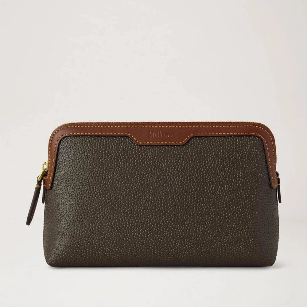 Mulberry Liten kosmetikpouch Scotchgrain Mole & Cognac 
