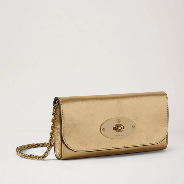 Mulberry Lily Chain Wallet Somerset Gold Metallic Leather – produktbild 2