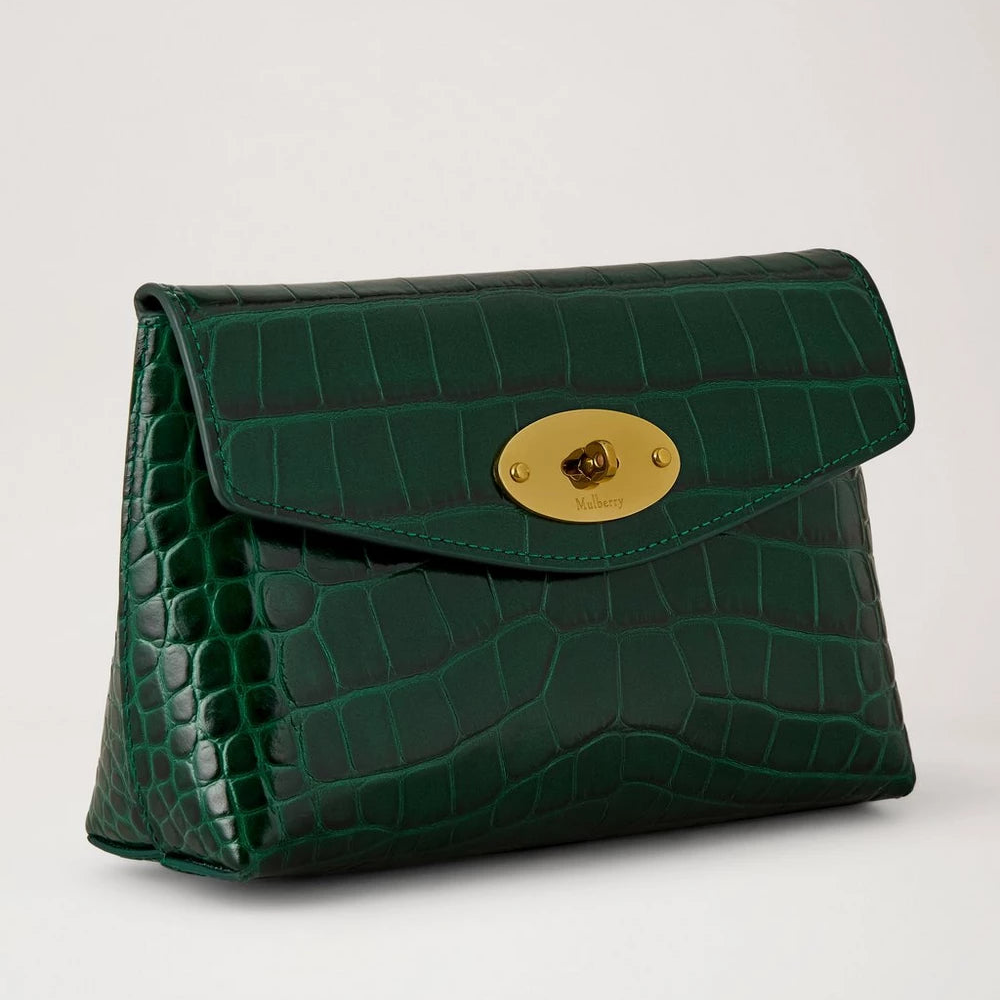 Mulberry Darley Cosmetic Pouch Emerald Shiny Croc – produktbild 2