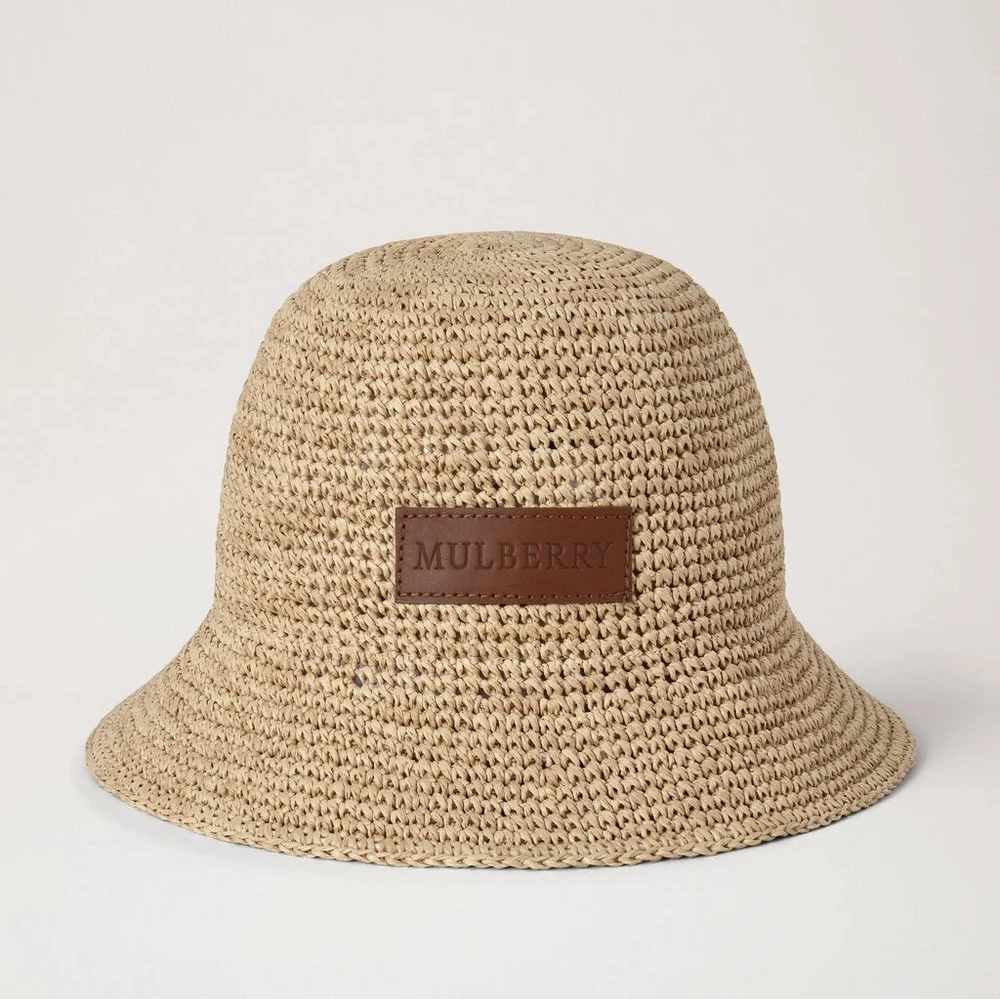 Mulberry Raffia Bucket Hat Natural 100% Pappersraffia 