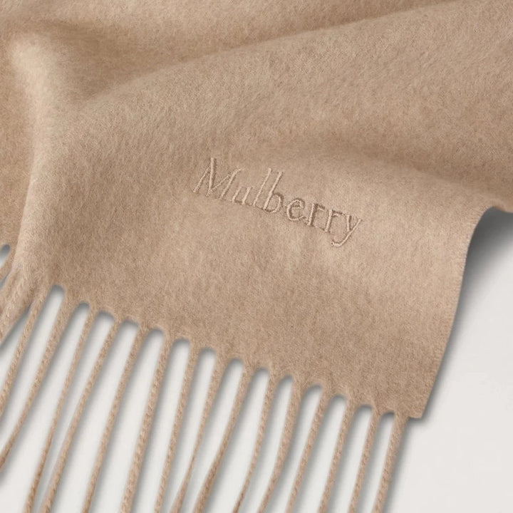 Mulberry Enfärgad Merino Wool-scarf i Oat 