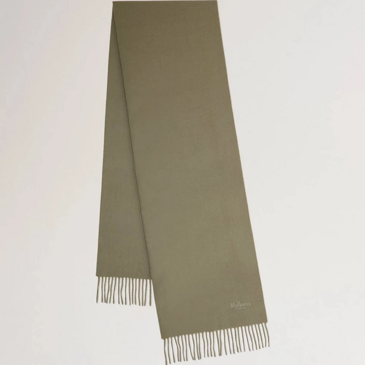 Mulberry Liten solid merinoullscarf Linnegrön