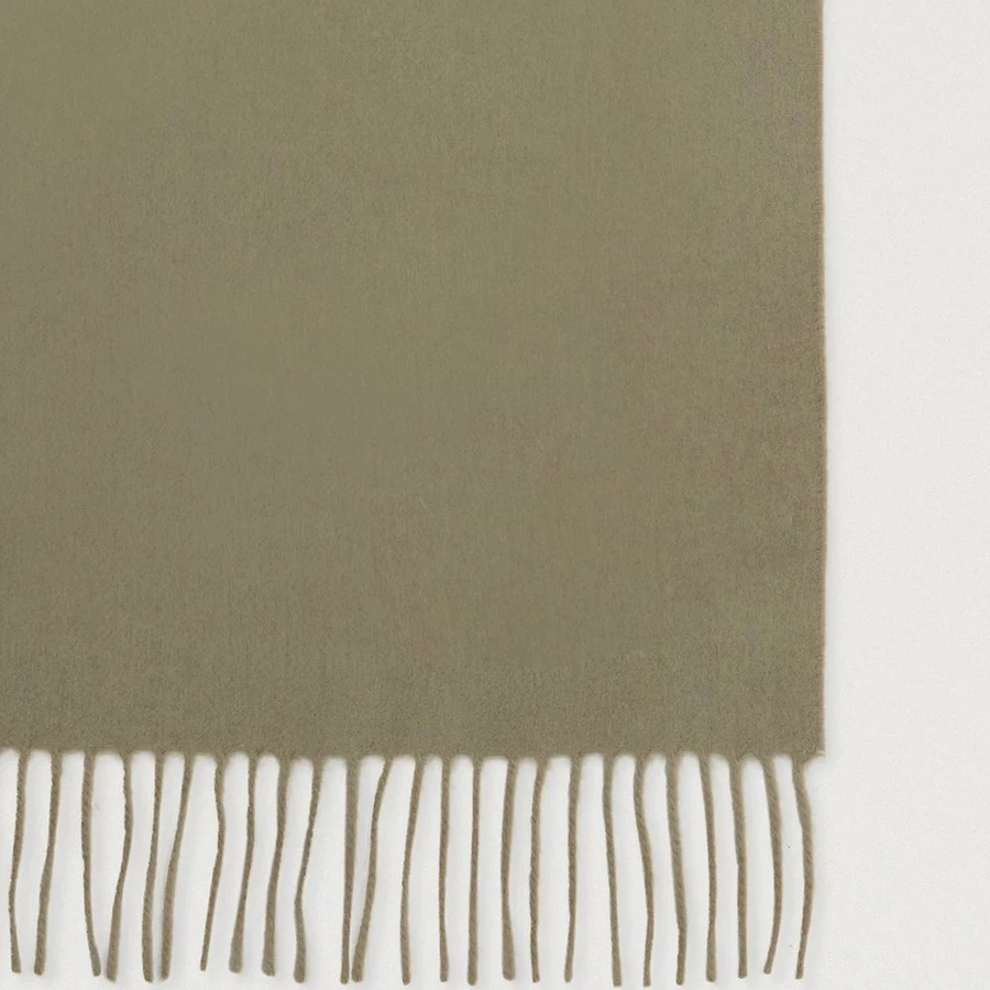 Mulberry Liten solid merinoullscarf Linnegrön