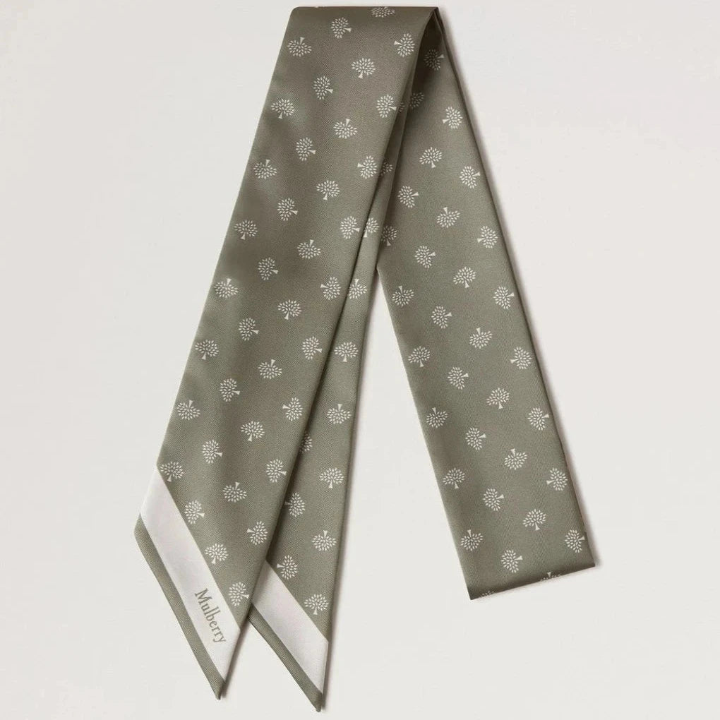 Mulberry Skinny Scarf - Mulberry Tree Linen Green Recycled Polyester