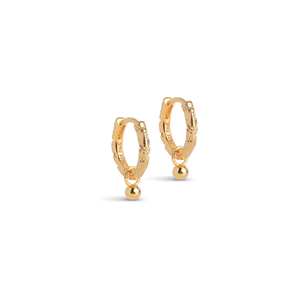 Enamel Belle Hoops I Forgyldt Sølv