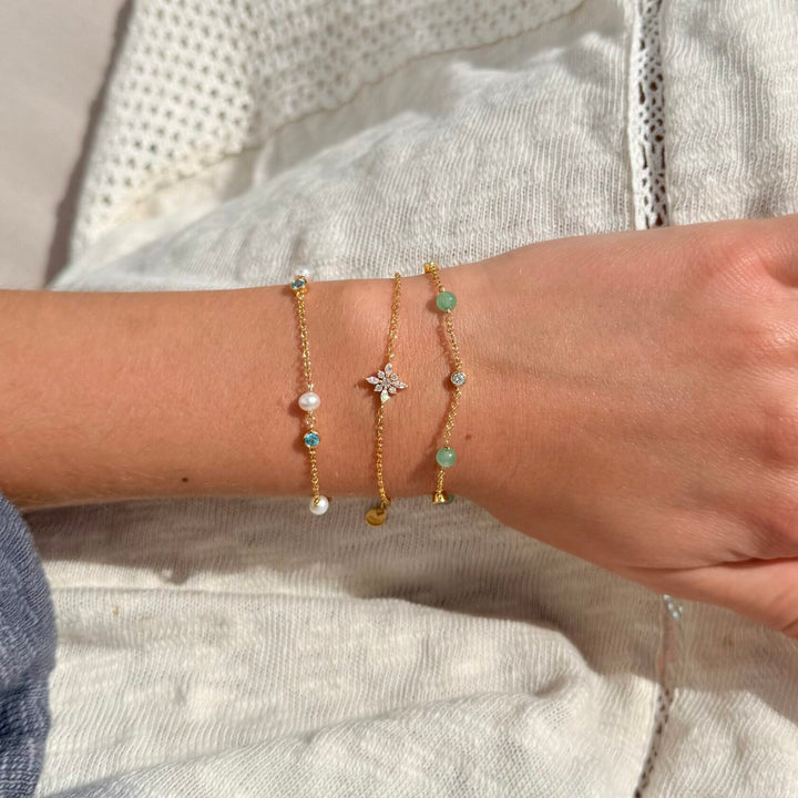 Alura Ocean förgyllda armband med aventurin och zirkonia – produktbild 2