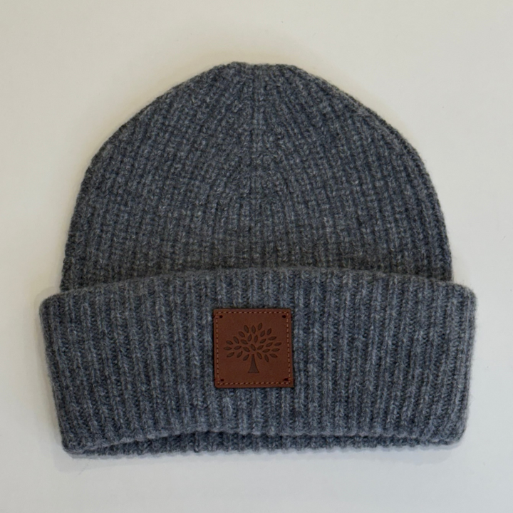 Mulberry Solid Wool Beanie Mörk Grå