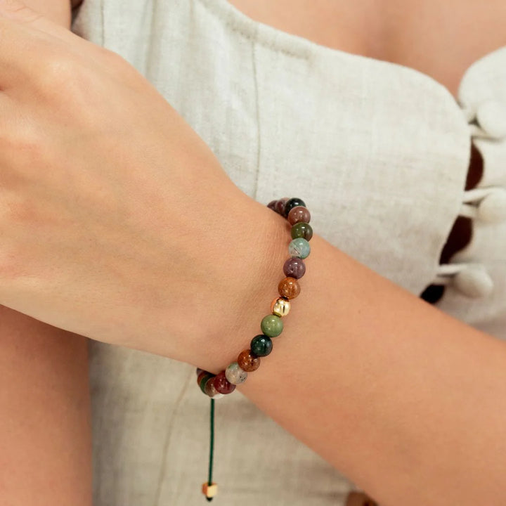 Alexander Lynggaard Armband Indian Agate Flätad 6mm