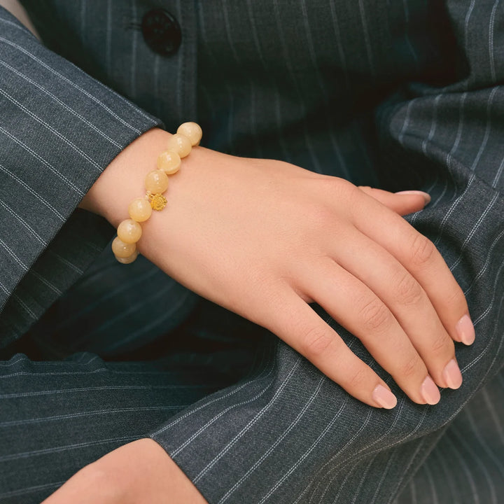 Maanesten Floria Guldpläterat Armband med Gul Kalcit – 8706A
