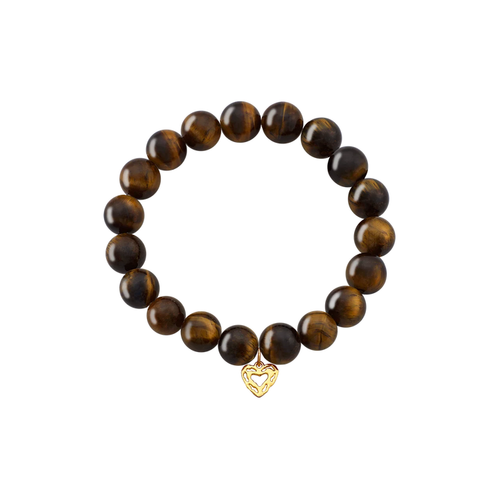 Maanesten Mary Guldpläterat Armband med Tigeröga-pärlor 