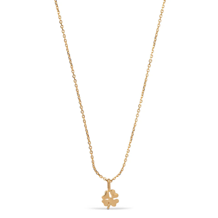 Enamel Four Leaf Clover Halskæde i Forgyldt Sølv