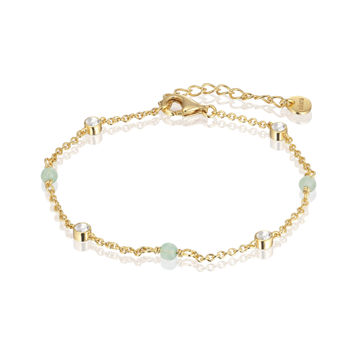 Alura Ocean förgyllda armband med aventurin och zirkonia – MB0508-1