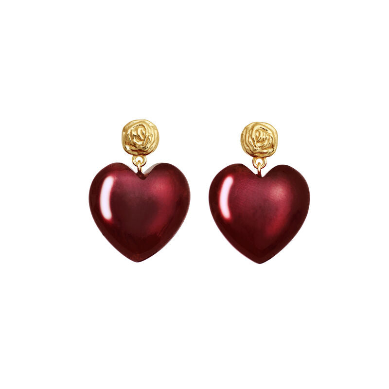 Rosy Heart Earrings Valentines 2026