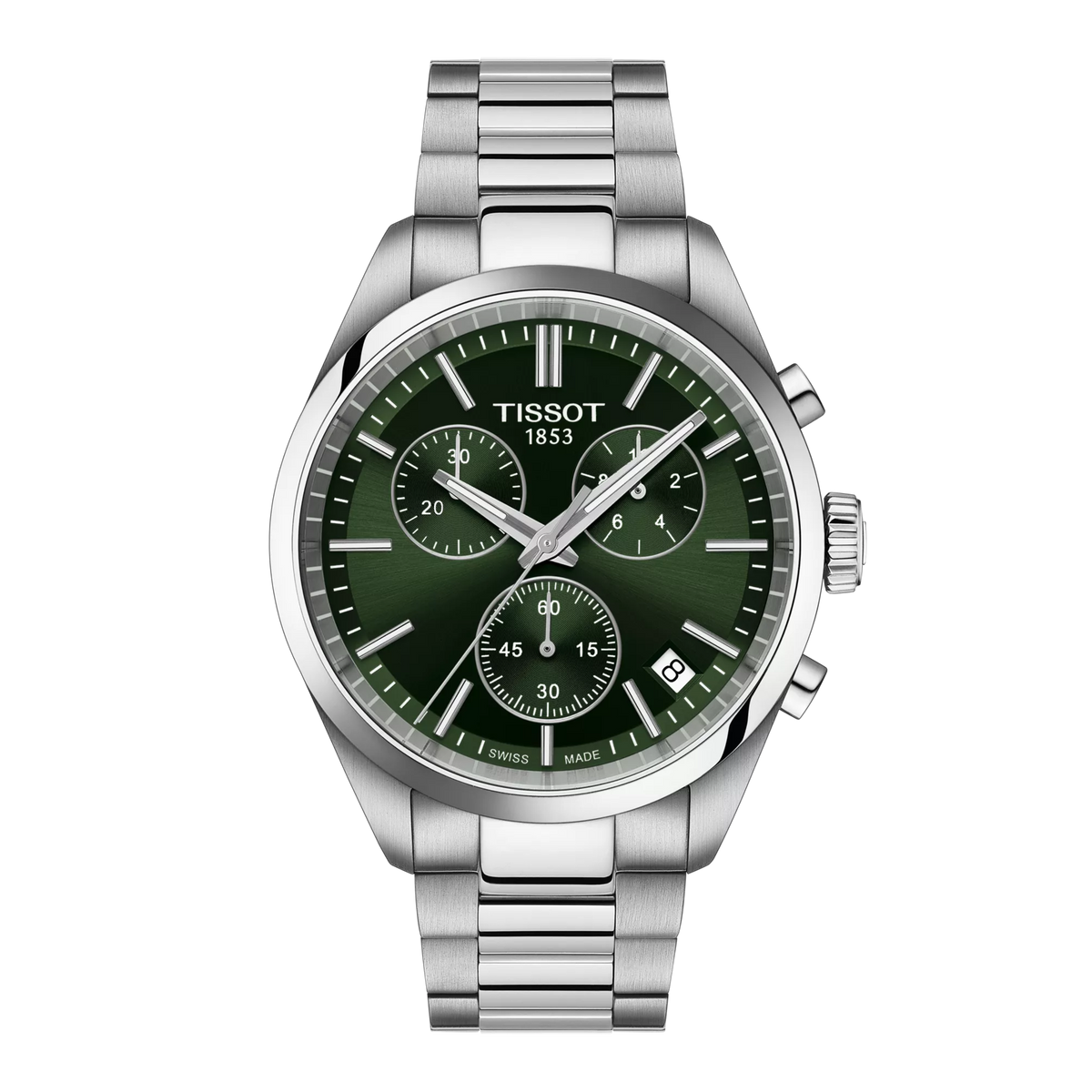 Tissot PR 100 kronograf med gröna klockskivor