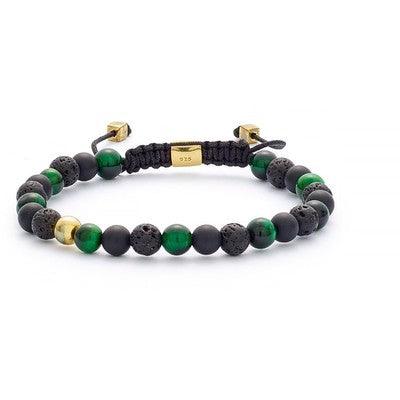 Alexander Lynggaard Armband Tuscany Flätat 6mm i grönt, svart och guld med pärlor, modell B00052-001-1