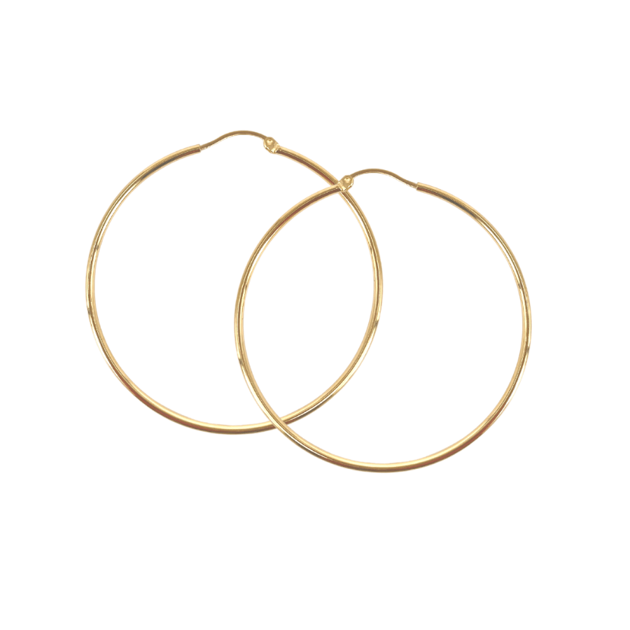 Aqua Dulce Ana Hoop i guldpläterat silver, två stora runda creoler med blank guldyta. Modell 5732-5732-1
