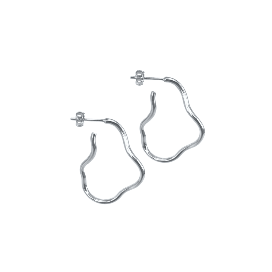 Aqua Dulce Curly Hoop Silver, öppna örhängen i vågig silverdesign med en blank finish. Modell 5717-1.