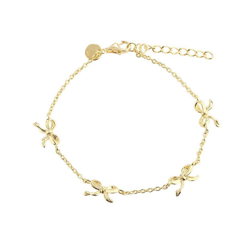Aqua Dulce Curve Bow Armbånd Forgyldt - 5960 - Armbånd - 5960