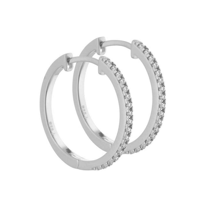 Aqua Dulce Raya Creole 925 Silver, eleganta creoler i silver med klara stenar, Modell 4547-4547-1.