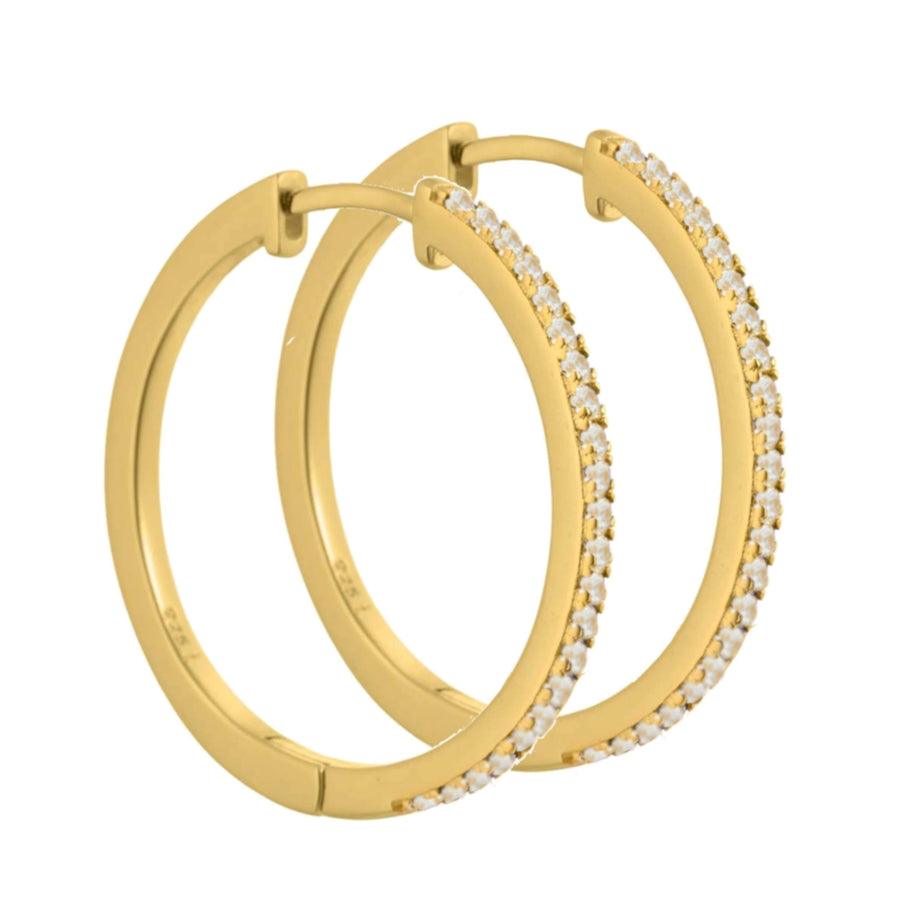 Aqua Dulce Raya Creol Silverpläterade, eleganta guldörhängen med klara stenar, modell 4550-4550-1