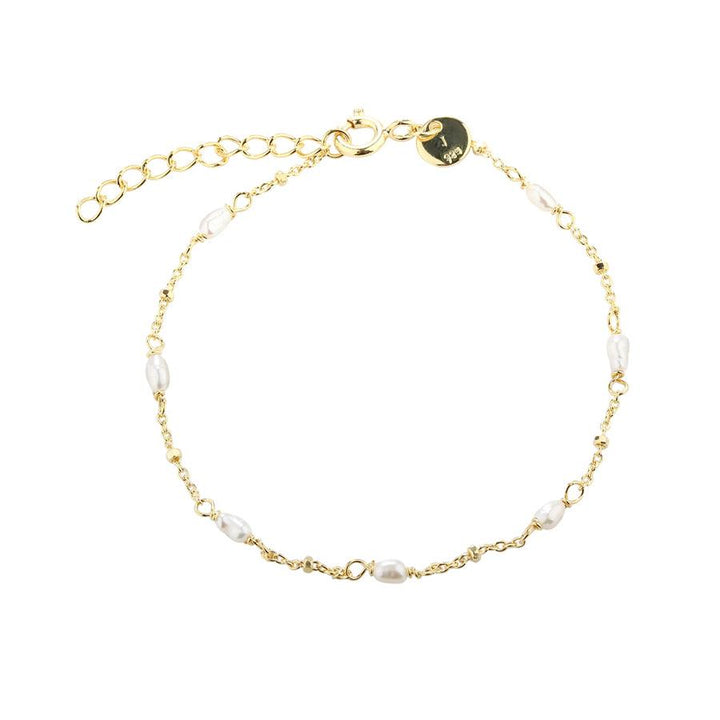 Aqua Dulce Rice Dot Single Armbånd I Forgyldt Sølv - 5370 - Armbånd - 5370