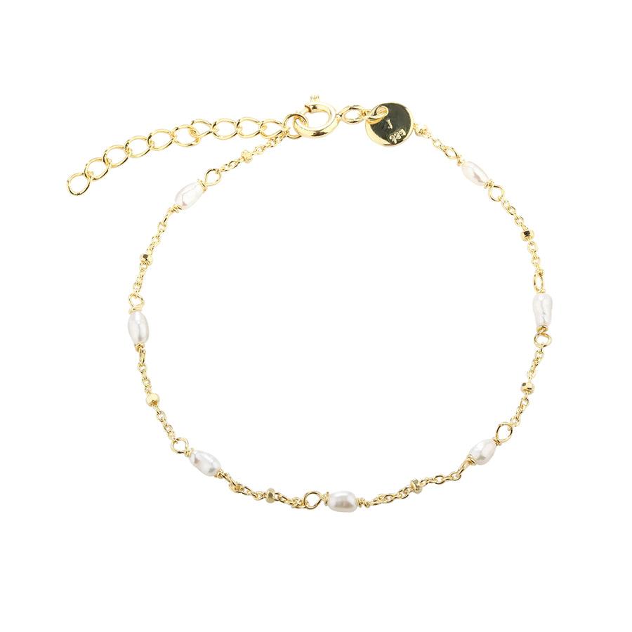 Aqua Dulce Rice Dot Single Armbånd I Forgyldt Sølv - 5370 - Armbånd - 5370