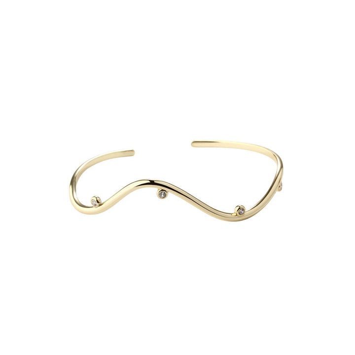 Aqua Dulce Wavy Armring i Forgyldt Sølv - Armbånd - 6218