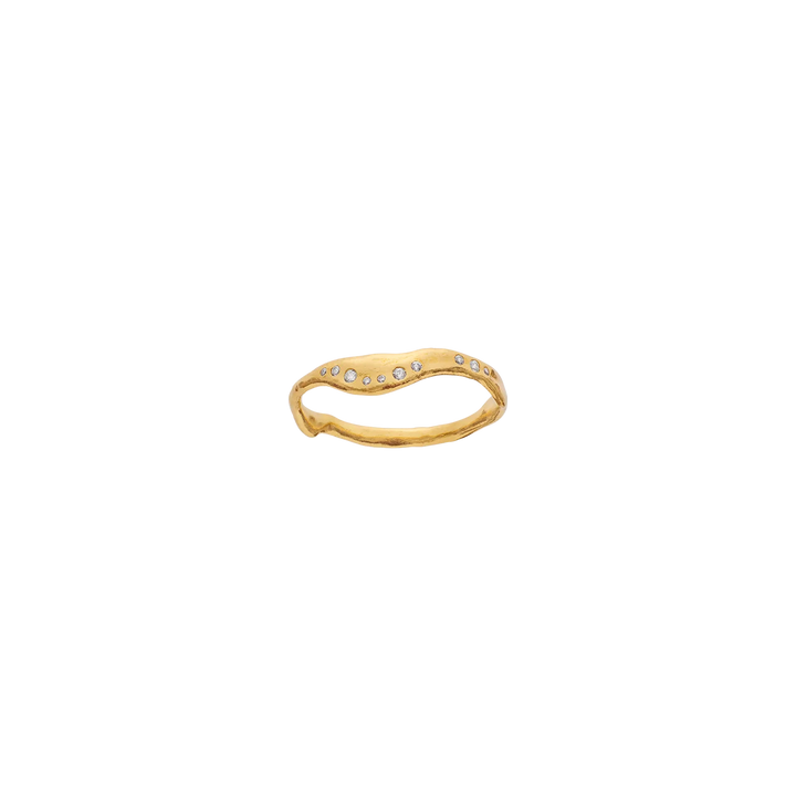 Maanesten Aurea Guldpläterad Ring m. Vit Zirkonia – 4958A-001