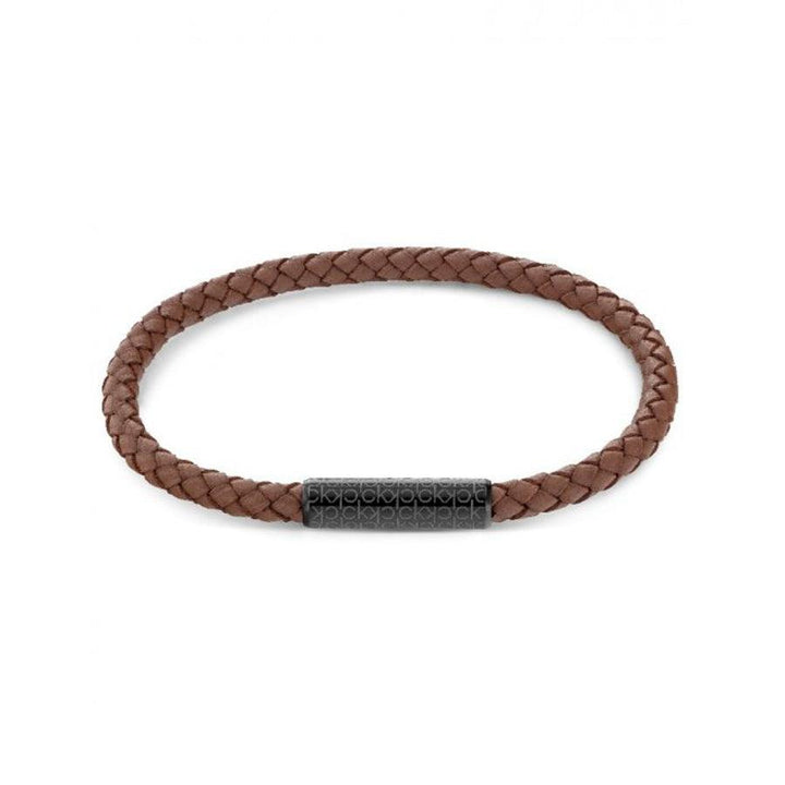 Calvin Klein Braided Bracelet 19,5cm brun læder stål - 7613272464062 - Armbånd - 7613272464062