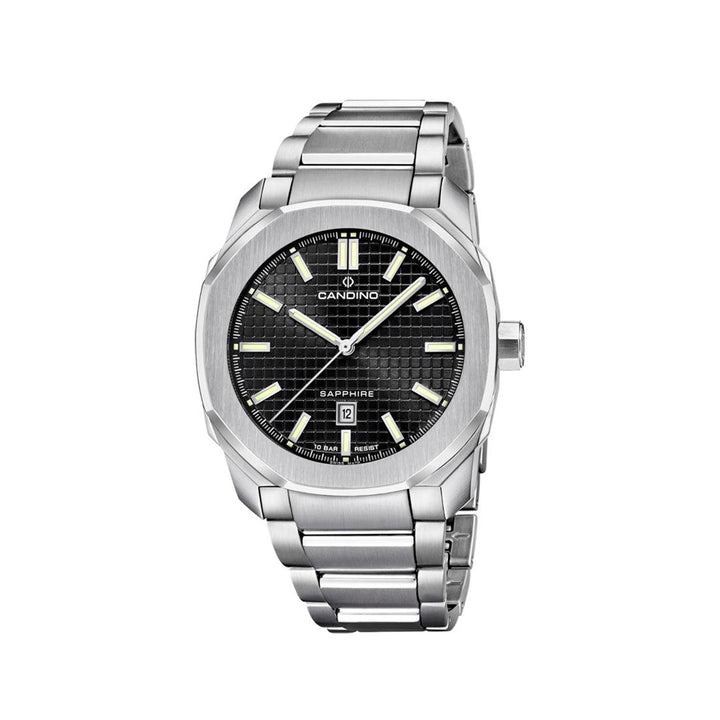 Candino Gents Sport herrklocka stål med svart urtavla och silverarmband, modell C4754/4 C47544-1