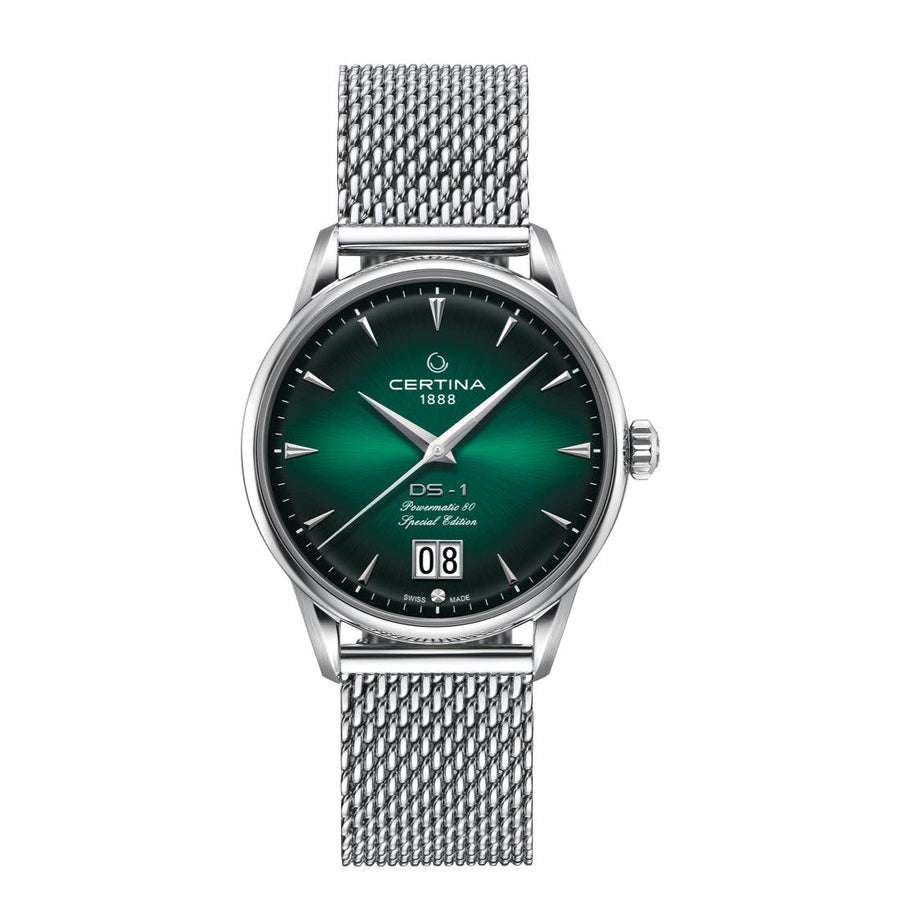 Certina DS-1 Big Date - Grøn Urskive - Herreur - C0294261109160