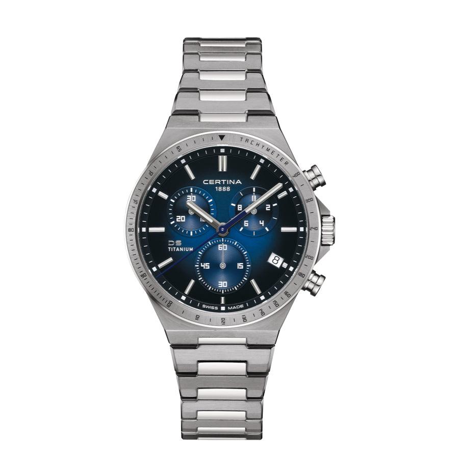 Certina DS-7 Chronograph - Kvarts Blå Titanium 41mm - - C0434174404100
