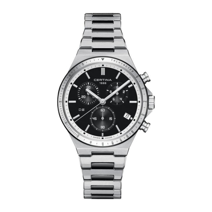 Certina DS-7 Chronograph - Sort PVD belægning 41 mm - - C0434172205100